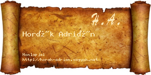 Horák Adrián névjegykártya
