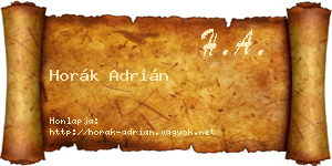 Horák Adrián névjegykártya